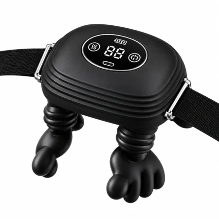 HOSTA Adjustable 3 Level Heating Modes Five Finger Deep Kneading Muscle Relief Neck Massager with Remote Control (Black)
